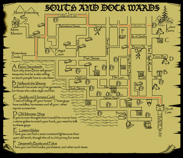 Waterdeep Dock Ward Map Forgotten Kingdoms - Waterdeep Dock Ward And South Ward